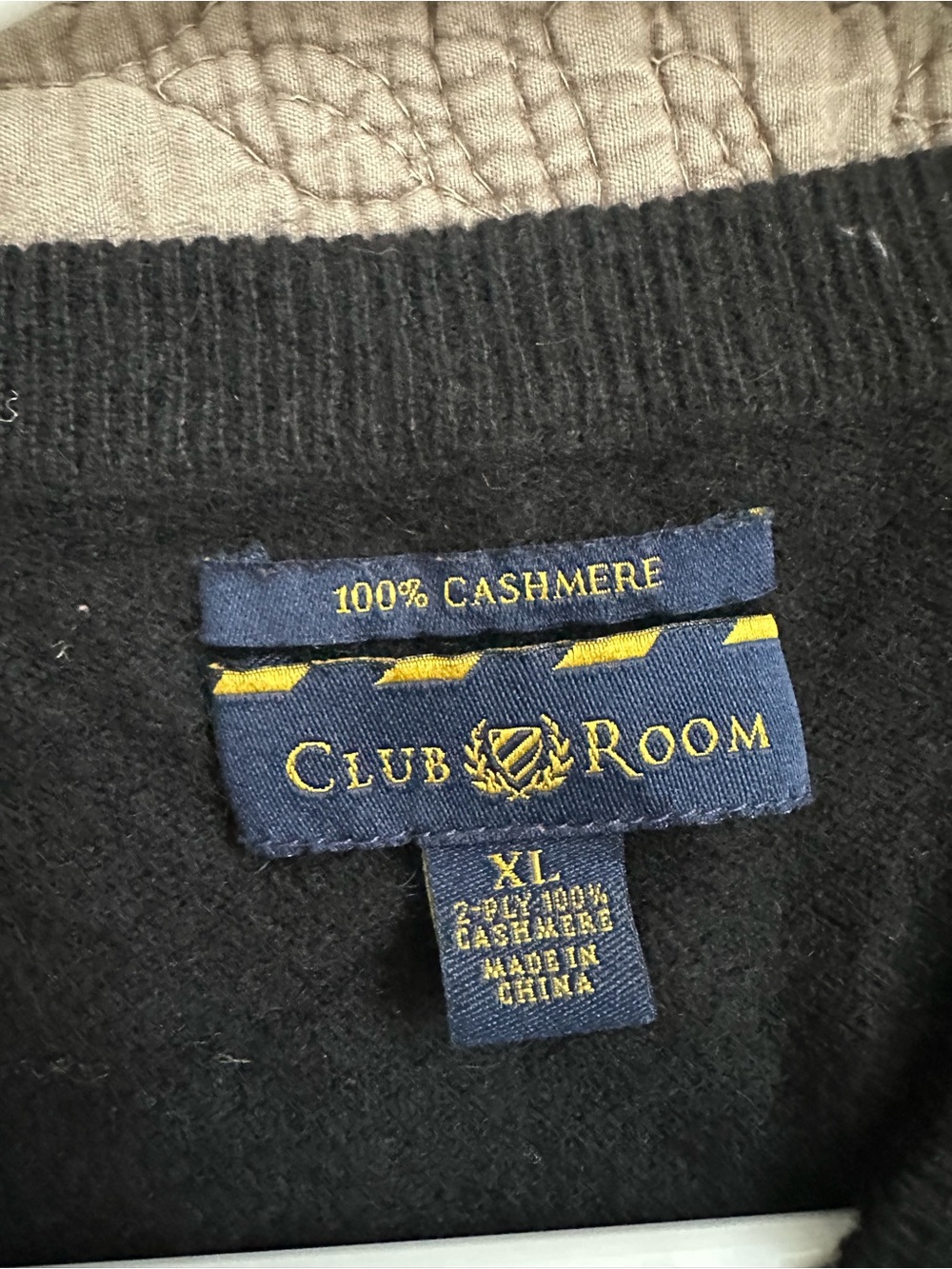 Club Room Black Crewneck 100% Cashmere Sweater